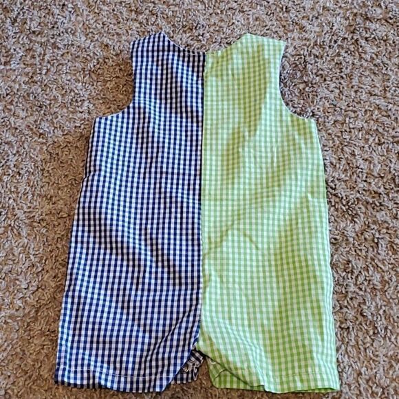 Boutique Embroidered Adorable Frog Shortall Romper Outfit Size 9 months - Picture 5 of 5